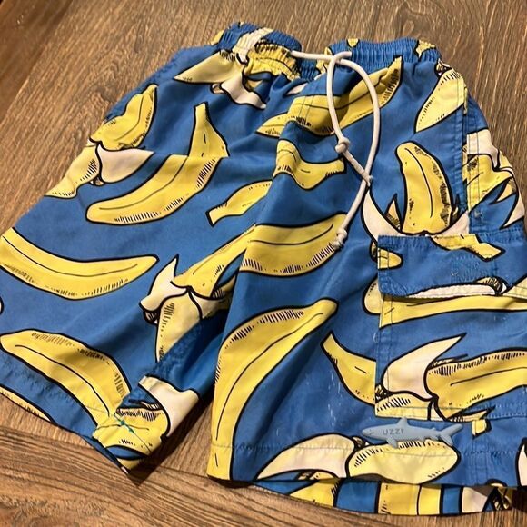 2 Pair Boys Swim Trunks XS and 6-7 Alligator and Bananas fabric - Picture 4 of 8